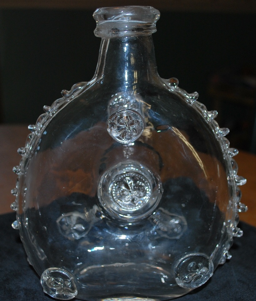 Pre-Baccarat hand-blown glass Louis XIII bottle, c.1870s